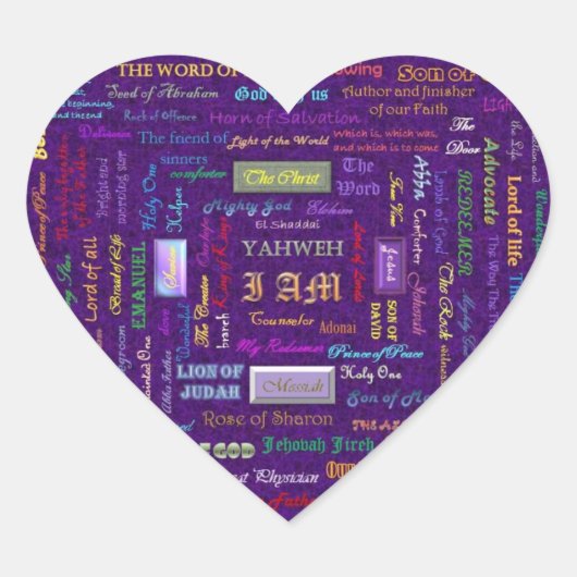 les noms des autocollants du coeur de Dieu (Devant)