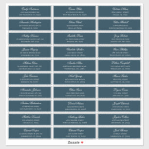 Les noms des invités de la Marine. étiquettes mari