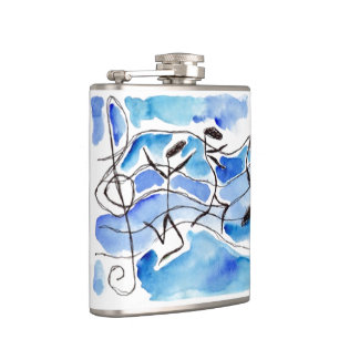 Les notes lunatiques de musique dansent le flacon