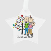 Les nouveaux parents d'une petite fille Ornament d (dos)