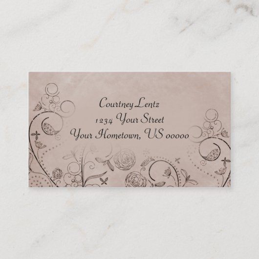 Les nuances de Tan ont affligé le carte de visite (Devant)