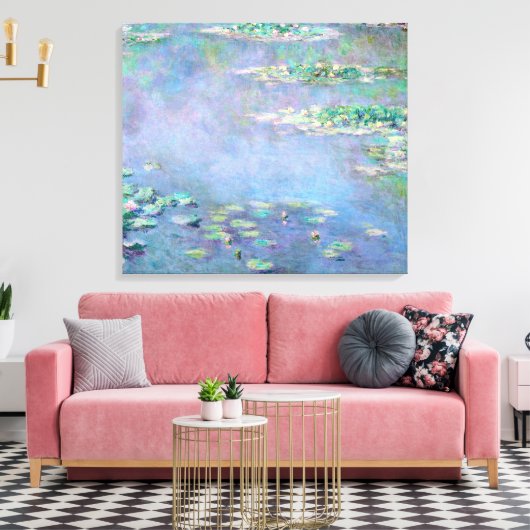 Les Nympheas Water Lilies Impressionisme Fine Art Canvas Afdruk (Insitu (Woonkamer))