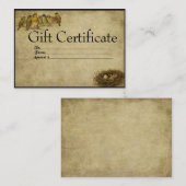 Les Oiseaux Dans Une Carte De Certificat De Cadeau (Devant / Derrière)