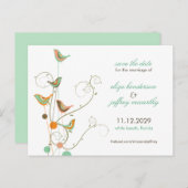 Les oiseaux et les remous d'été sauvent la carte (Devant / Derrière)