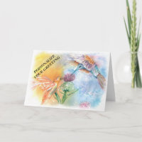 LES OISEAUX HUMIDES COLORÉS CARTE D'ACCUEIL PERSON