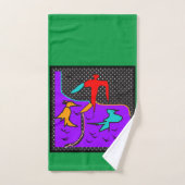 Les Oiseaux sur Vert (Serviette à main)