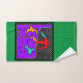 Les Oiseaux sur Vert (Serviette à main)