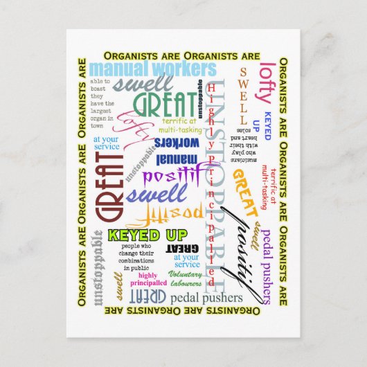 Les organistes sont tout carte postale (Devant)