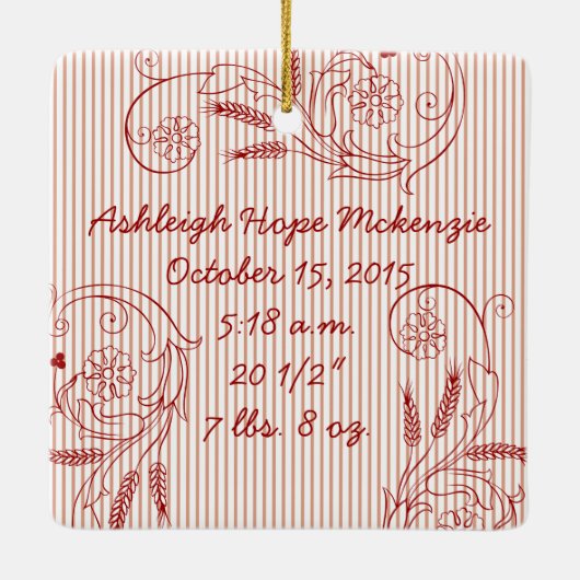 Les ornements de Noël du 1er bébé (Dos)