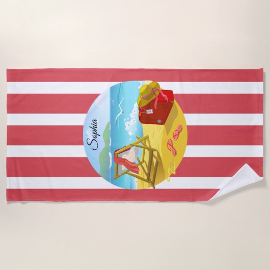 Les orteils dans la serviette de plage de sable (Devant)