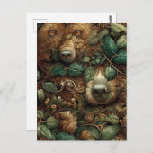 Les Ours Se Cachent Dans La Carte Postale De La Fo (Devant / Derrière)