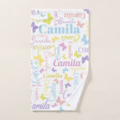 Les papillons arc-en-ciel boueux nom personnalisé  (Serviette à main)