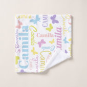 Les papillons arc-en-ciel boueux nom personnalisé  (Gant de toilette)