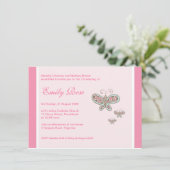 Les papillons Christening Invitations (Debout devant)