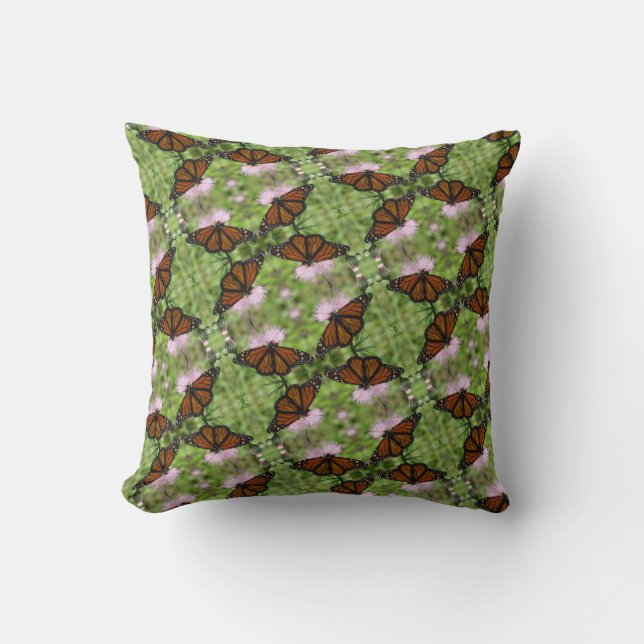 Les papillons Monarch sur le Coussin de chardon ro (Recto)