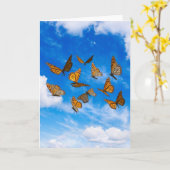 Les papillons monarques dans la carte du ciel (Fleur jaune)