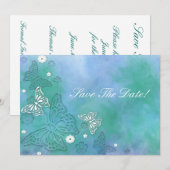 Les Papillons Sauvegardent La Date Invitation (Devant / Derrière)