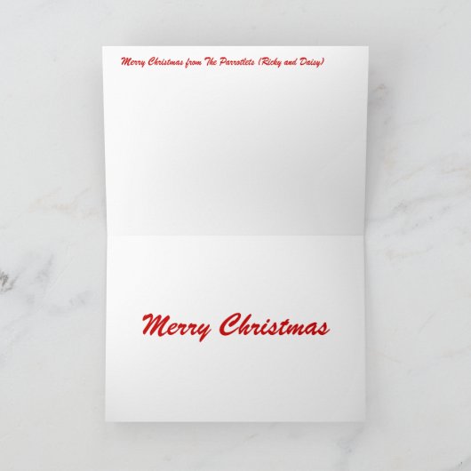 Les Parrotlets Joyeux Noël Carte de voeux (Intérieur)