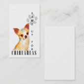 Les pattes de chiwawa lèvent des cartes de visite (Devant / Derrière)