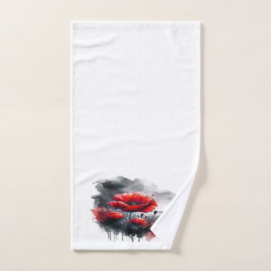 "Les pavots rouges" (Serviette à main)