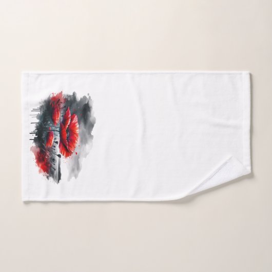 "Les pavots rouges" (Serviette à main)