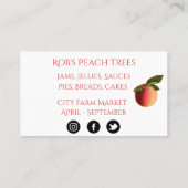 Les pêches botaniques sur le Carte de visite blanc (Dos)