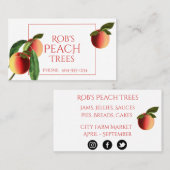 Les pêches botaniques sur le Carte de visite blanc (Devant / Derrière)