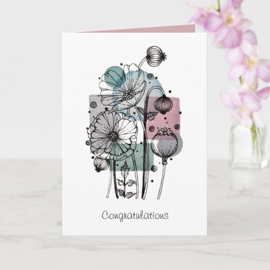 Les Pépites Doodent En Encre Et Carte Aquarelle (Orchidée)