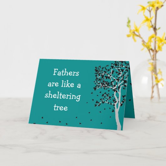 Les pères sont comme un arbre abritant ~ Carte Pap (Fleur jaune)