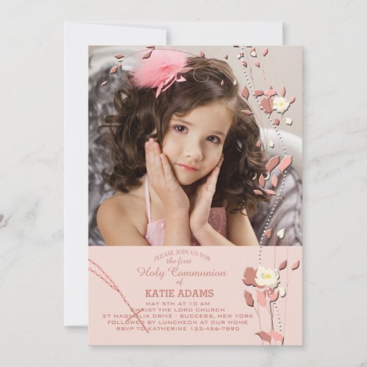 Les perles de prière Invitation photo religieuse (Devant)