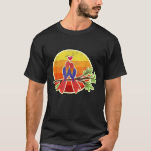 Les perroquets en amour T-shirt coucher de soleil
