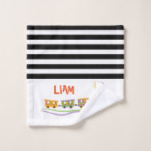 Les Petits Enfants S'Appelent Train Black And Whit (Gant de toilette)