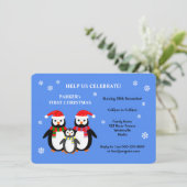 Les pingouins mignons première invitation de fête  (Debout devant)