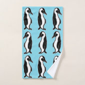 Les pingouins modèlent l'ensemble bleu de (Serviette à main)
