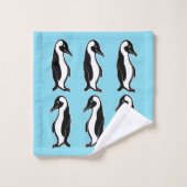 Les pingouins modèlent l'ensemble bleu de (Gant de toilette)