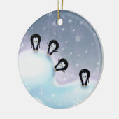 Les pingouins s'amusent Ornement de Noël (Gauche)