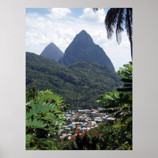 Les Pitons, Saint Lucia Poster (Voorkant)