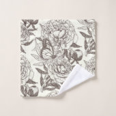 Les pivoines et les papillons bloquent l'impressio (Gant de toilette)