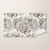 Les pivoines et les papillons bloquent l'impressio (Serviette à main)