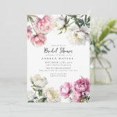 Les pivoines florales | Invitations de douches nup (Debout devant)