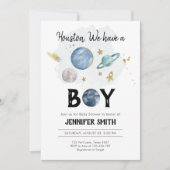 Les planètes spatiales Boy Baby shower Invitation (Devant)
