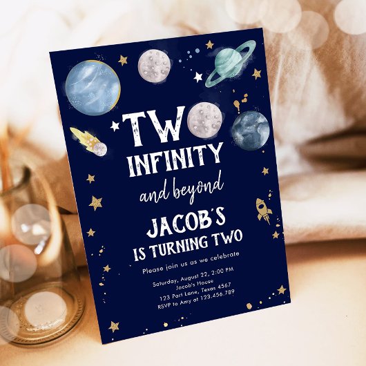 Les planètes spatiales Boy Invitation de deuxième 