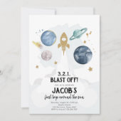 Les Planètes spatiales Extérieures Boy Invitation (Devant)