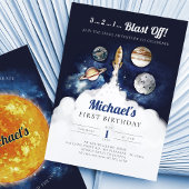 Les Planètes spatiales Extérieures Boy Invitation