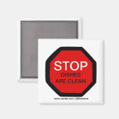 Les Plats Stop Sont Lave-Vaisselle Propre Magnet (Recto/Verso)