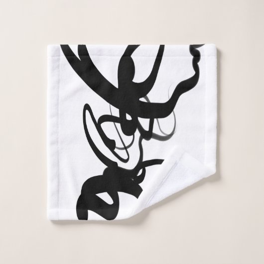 Les Plongeurs : Noir et Blanc Abstrait (Gant de toilette)