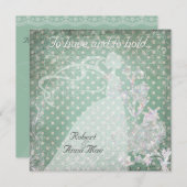 Les points sur Teal invitation de mariage ont et (Devant / Derrière)