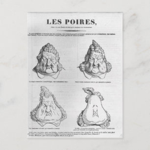 Les Poires, karikatuur van koning Louis-Philippe Briefkaart
