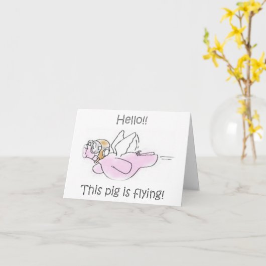 Les porcs pilotent la carte de note (Fleur jaune)