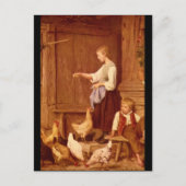 Les Poules', Albert Anker_Groups en Figures Briefkaart (Voorkant)